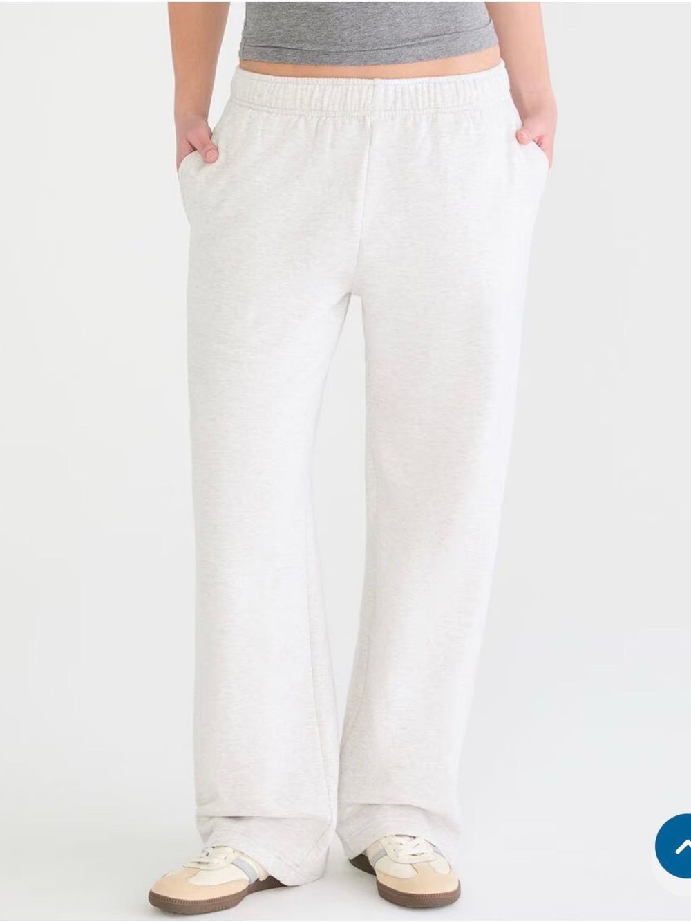 Aeropostale Women’s Light Gray Wide-Leg Sweatpants